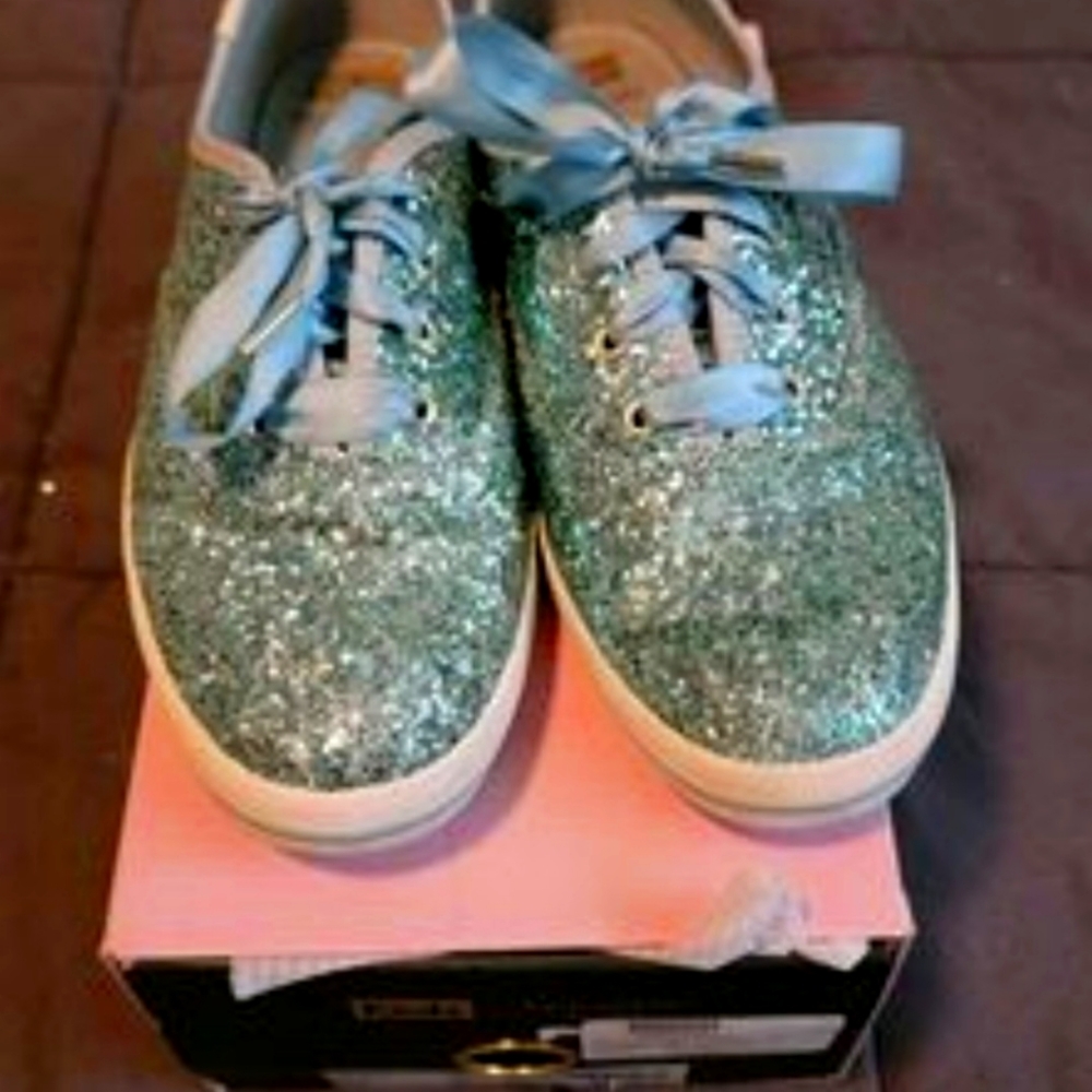 New in box Kate Spade glitter keds